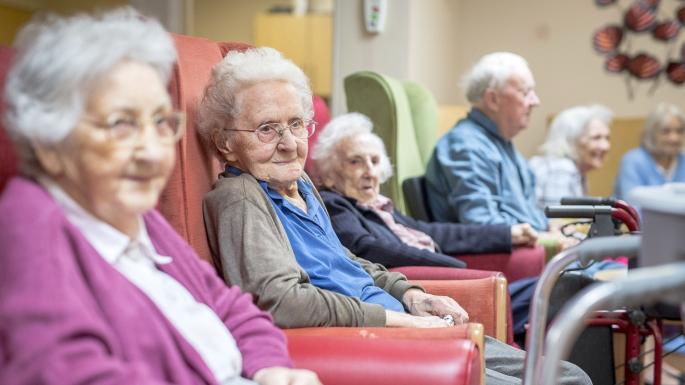 Elderly residents in a care home.